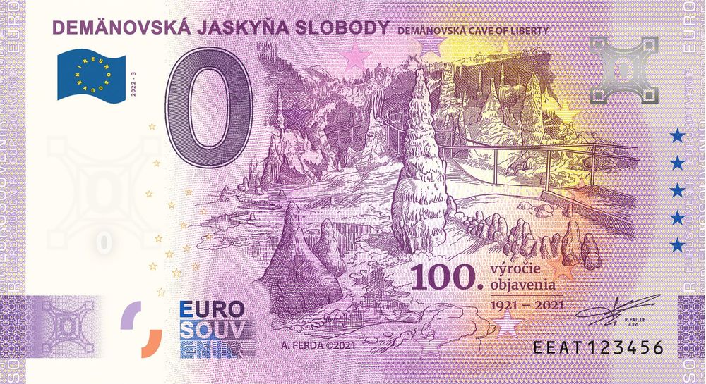 eurobankovka Demänovská jaskyňa Slobody