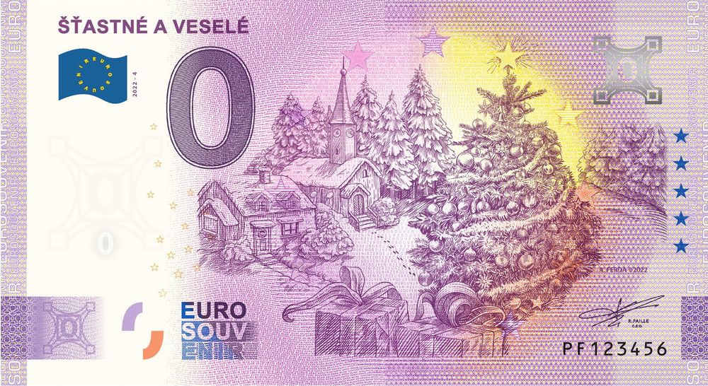 eurobankovka Šťastné a Veselé